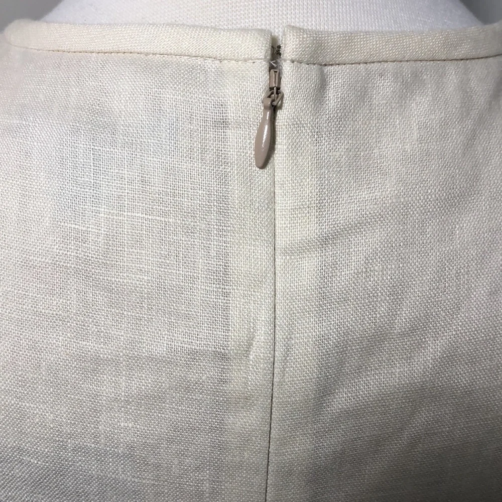 Brooks Brothers Embroidered Linen Sheath Sleeveless Dress Size 6 - Picture 6 of 10